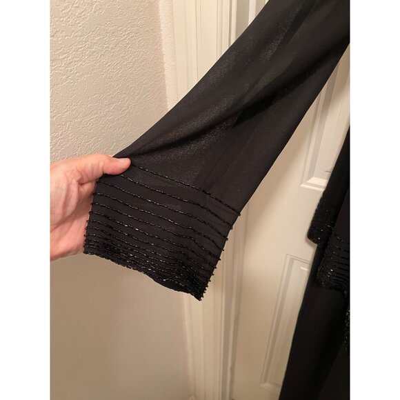 Cameron Blake Black Evening Gown With Beaded Jacket By Mon Cheri Women’s Size 16 - Picture 7 of 16